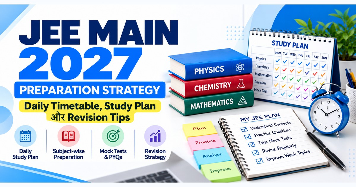 JEE Main 2027 Preparation Strategy: Daily Timetable, Study Plan और Revision Tips